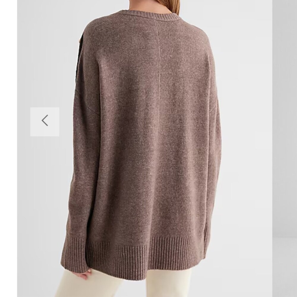 Novelty Button Tunic Sweater - Picture 3 of 5